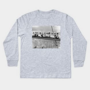 Lunch Atop a Brick-Built Skyscraper Kids Long Sleeve T-Shirt